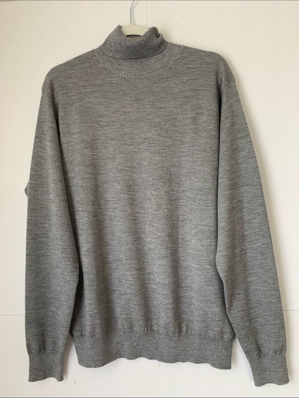 NWT Peter Millar Men's Grey Cashmere Silk Blend Turtleneck Sweater Size L